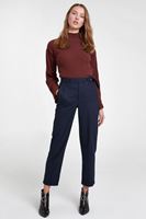 Bayan Lacivert Kemerli Bol Paça Pantolon