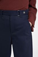 Bayan Lacivert Kemerli Bol Paça Pantolon