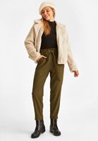 Bayan Yeşil Ultra Yüksek Bel Detaylı  Pantolon