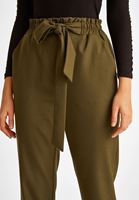 Bayan Yeşil Ultra Yüksek Bel Detaylı  Pantolon