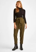 Bayan Yeşil Ultra Yüksek Bel Detaylı  Pantolon