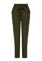 Bayan Yeşil Ultra Yüksek Bel Detaylı  Pantolon