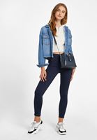 Bayan Krem Fermuar Detaylı  Kapüşonlu Hırka