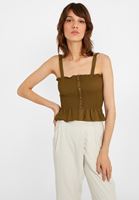 Women Green Gathered Blouse