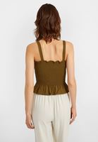 Women Green Gathered Blouse