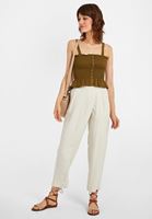 Women Green Gathered Blouse