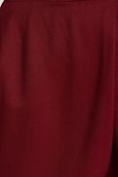 Bayan Bordo Beli Lastik Detaylı Cepli Bol Pantolon