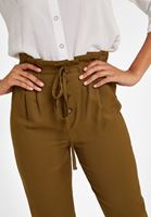 Bayan Yeşil Beli Bağlamalı Düğme Detaylı Pantolon