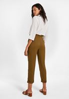 Bayan Yeşil Beli Bağlamalı Düğme Detaylı Pantolon