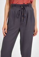 Bayan Gri Beli Bağlamalı Düğme Detaylı Pantolon