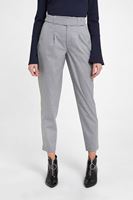 Bayan Gri Cepli Kemer Detaylı Pantolon