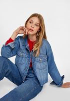 Bayan Kırmızı Örgü Detaylı Kısa Kazak