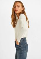 Bayan Krem Kayık Yaka Bluz
