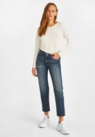 Bayan Krem Kayık Yaka Bluz