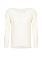Bayan Krem Kayık Yaka Bluz