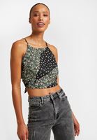 Bayan Çok Renkli Çiçek Baskılı Arkası Bağlamalı Atlet