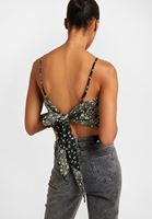 Bayan Çok Renkli Çiçek Baskılı Arkası Bağlamalı Atlet