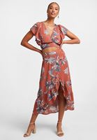 Bayan Çok Renkli Kruvaze Yaka Desenli Bluz