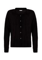 Bayan Siyah Kumaş Detaylı Viskon Gömlek