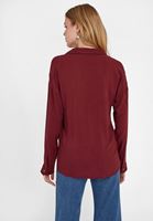 Bayan Bordo Kumaş Detaylı Viskon Gömlek
