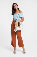 Bayan Kahverengi Beli Lastikli Bol Pantolon