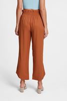 Bayan Kahverengi Beli Lastikli Bol Pantolon