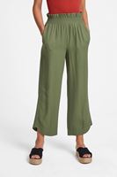 Bayan Yeşil Beli Lastikli Bol Pantolon