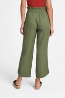 Bayan Yeşil Beli Lastikli Bol Pantolon
