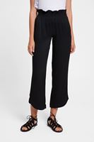 Bayan Siyah Beli Lastikli Bol Pantolon
