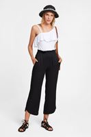 Bayan Siyah Beli Lastikli Bol Pantolon