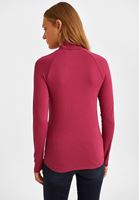 Bayan Pembe Yüksek Yaka Uzun Kollu Bluz