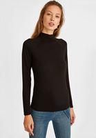 Bayan Siyah Yüksek Yaka Uzun Kollu Bluz