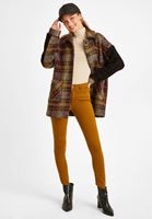 Bayan Krem Kolları Yırtmaçlı Boğazlı Bluz