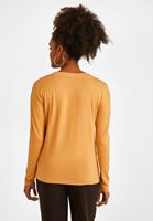 Bayan Bej V Yaka Uzun Kollu Tişört