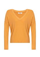 Bayan Bej V Yaka Uzun Kollu Tişört