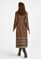 Bayan Çok Renkli Desenli V Yaka Elbise