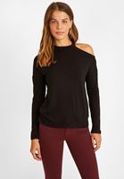 Bayan Siyah Omuz Detaylı Bluz