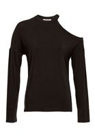 Bayan Siyah Omuz Detaylı Bluz