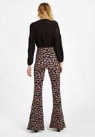 Bayan Çok Renkli Yırtmaç Detaylı Flare Tayt Pantolon