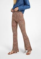 Bayan Çok Renkli Yırtmaç Detaylı Flare Tayt Pantolon