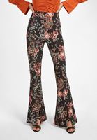 Bayan Çok Renkli Yırtmaç Detaylı Flare Tayt Pantolon