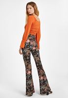 Bayan Çok Renkli Yırtmaç Detaylı Flare Tayt Pantolon