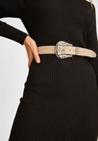 Bayan Krem Toka Detaylı Kemer