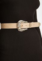 Bayan Krem Toka Detaylı Kemer