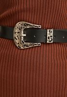 Bayan Siyah Toka Detaylı Kemer