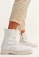 Bayan Beyaz Bağcıklı Postal