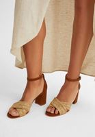 Bayan Kahverengi Topuklu Hasır Ayakkabı