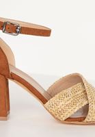 Bayan Kahverengi Topuklu Hasır Ayakkabı