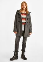 Bayan Gri Kapüşonlu Kaban