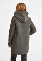 Bayan Gri Kapüşonlu Kaban